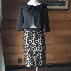 ANN T 🖤 Black & White Lace Skirt